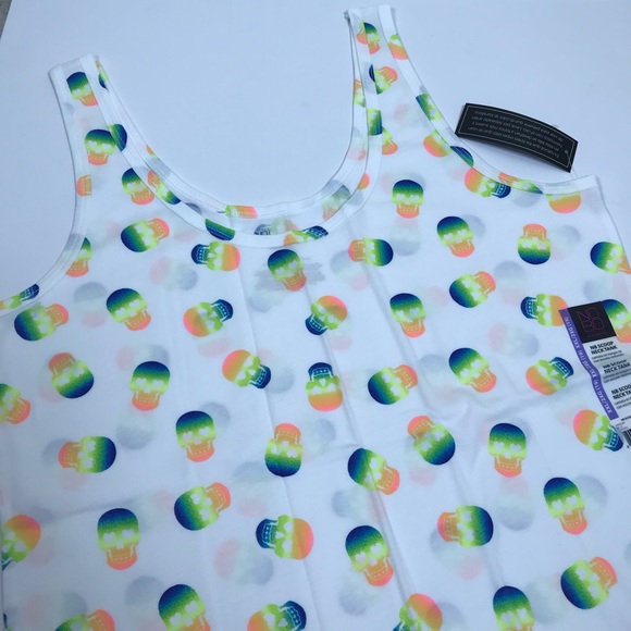No Boundaries Tops - Tank Top No Boundaries White Halloween Skull Jr 2X